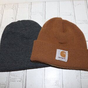 🧢 Men’s Carhartt & Geoffrey Beene Beanie Set · 2‑Pack · Brown & Gray